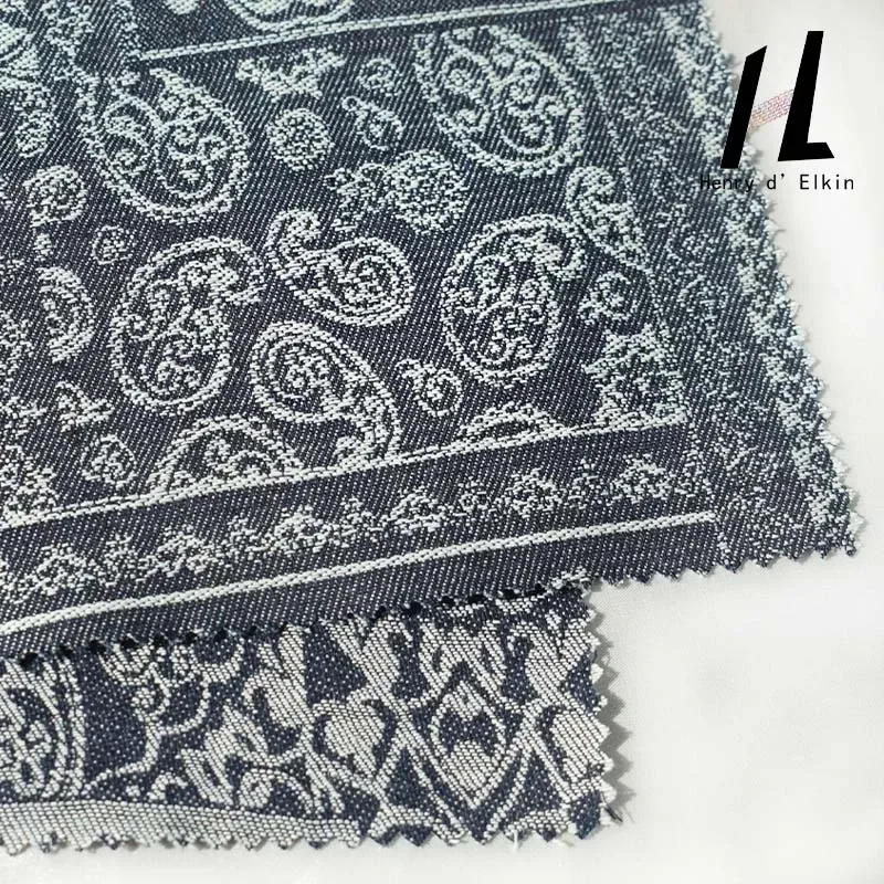 تصميم جديد مخصص الجاكار المطبوعة الدنيم النسيج دوبي شقة النسيج الدنيم للأحذية الأمتعة حقيبة