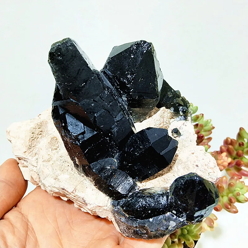 Natural Smoky Black Quartz Crystal Shinning Raw Stone Mineral Specimen Room Decor Rare Crystals Gemstones Powerful Energy Chakra