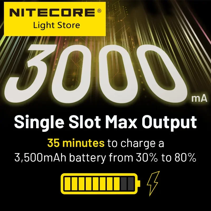 NITECORE Ci4 Four Slots Intelligent USB-C Battery Charger 18W QC PD Fast Superb  For IMR Li-ion 18650 14500 26650  AA AAA
