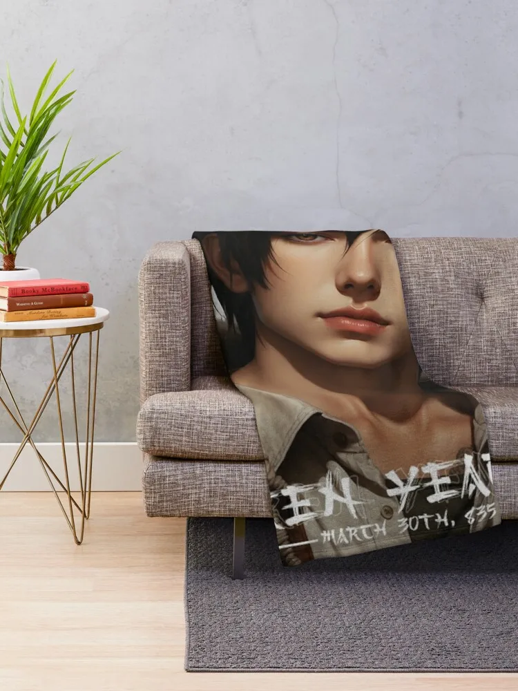 Final Eren Yeager Realistic Digital Drawing Throw Blanket Bed linens Vintage Bed Fashionable Stuffeds Blankets