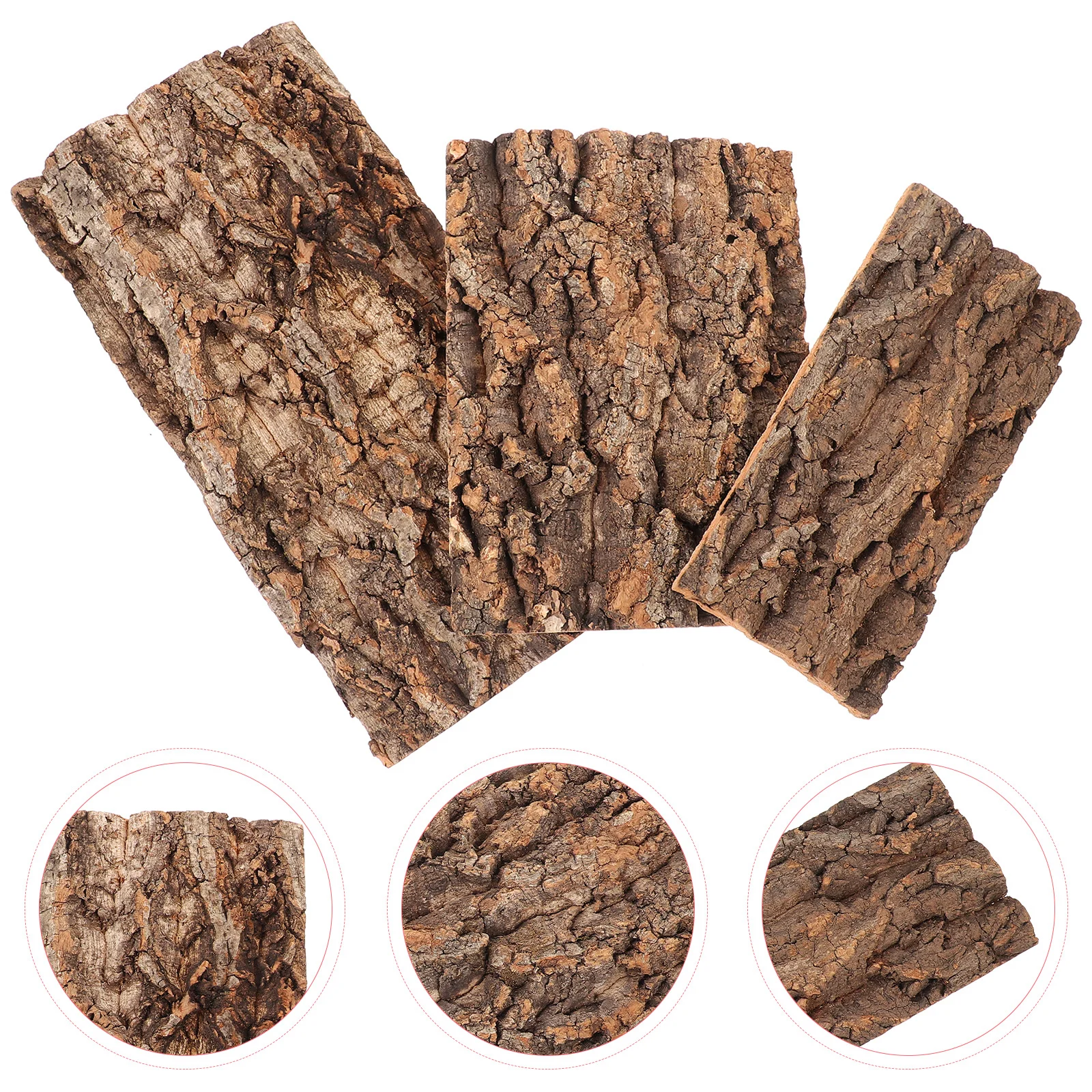 

3pcs Water Aquarium Tank Background Decor Natural Tree Bark For Reptile Basking Platform Lizard Climbing Turtle Habitat