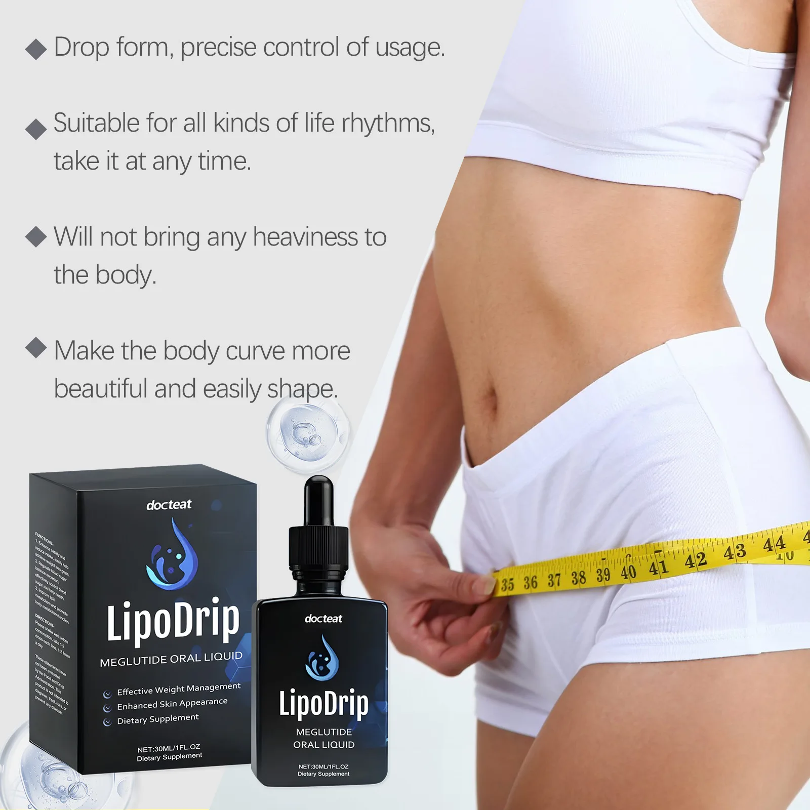 DOCTEAT Quick Slimming Drops Effective in Seven Day Efficient Fat Burning Detox Promote Intestinal Digestion Weight Loss Product