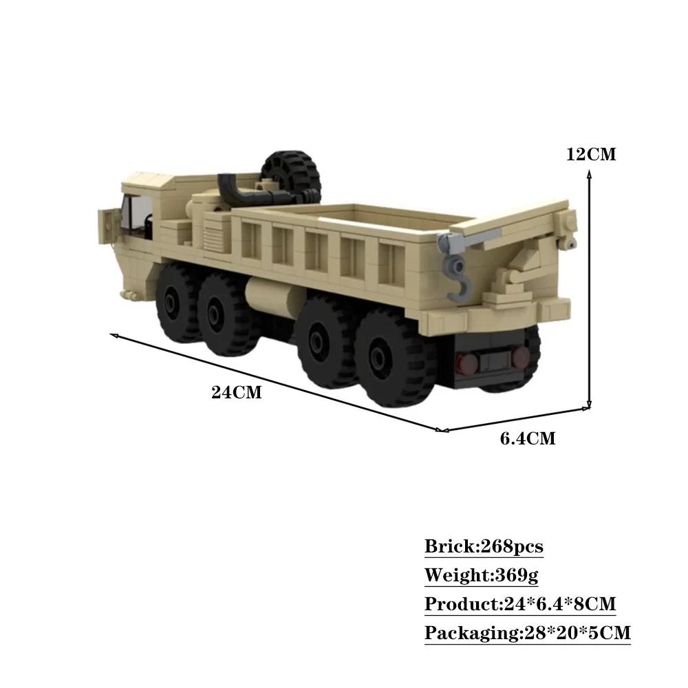 WW2 HEMTT المركبات العسكرية 8x8 Oshkosh شاحنة نقل اللبنات نموذج لغز تحصيل الأسلحة القتالية لعب الاطفال هدية