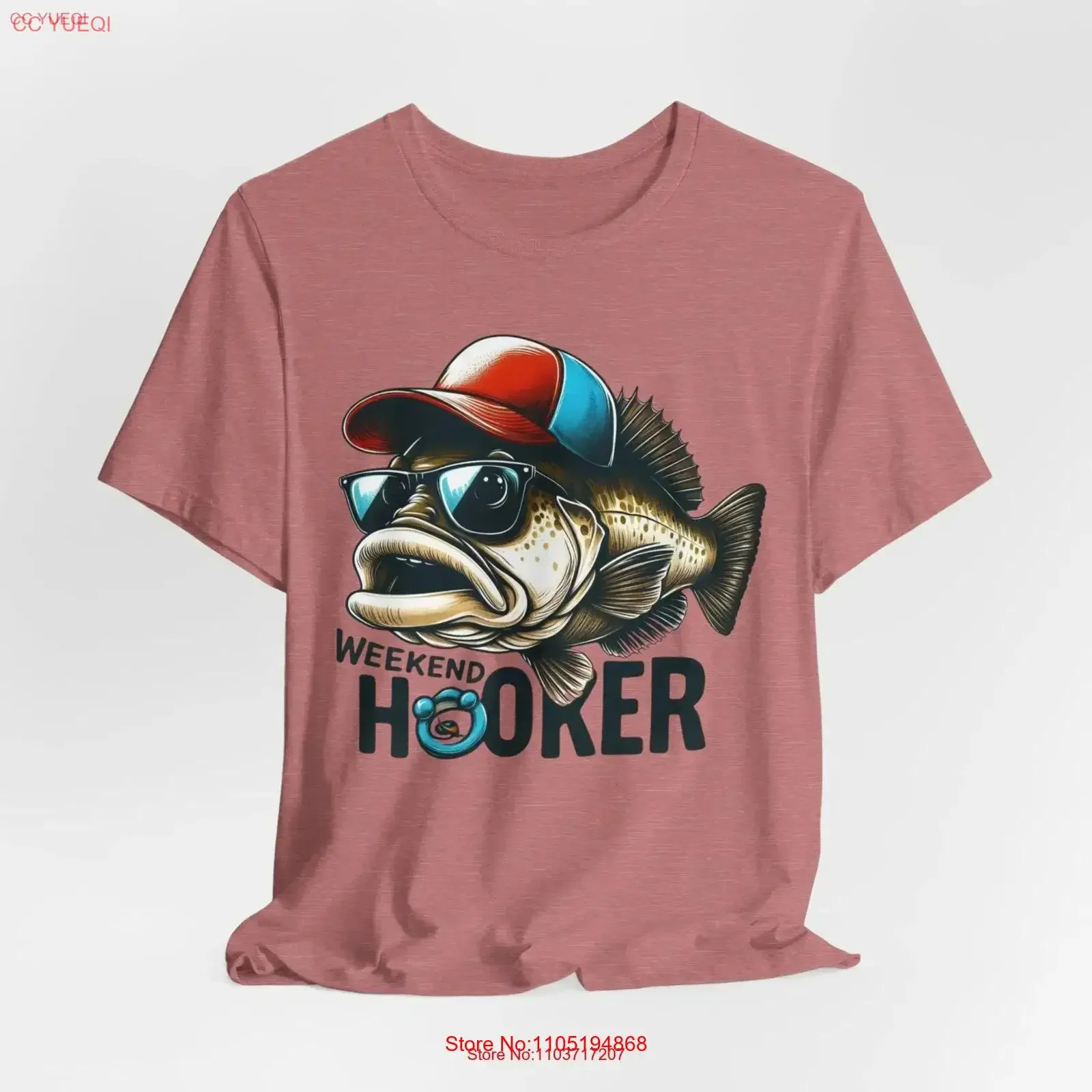 Weekend Hooker Mom T Shirt Fishing Mothers Day Fathers vintage Washed graphic Comfortable homme Versatile Slightly Soft Casual