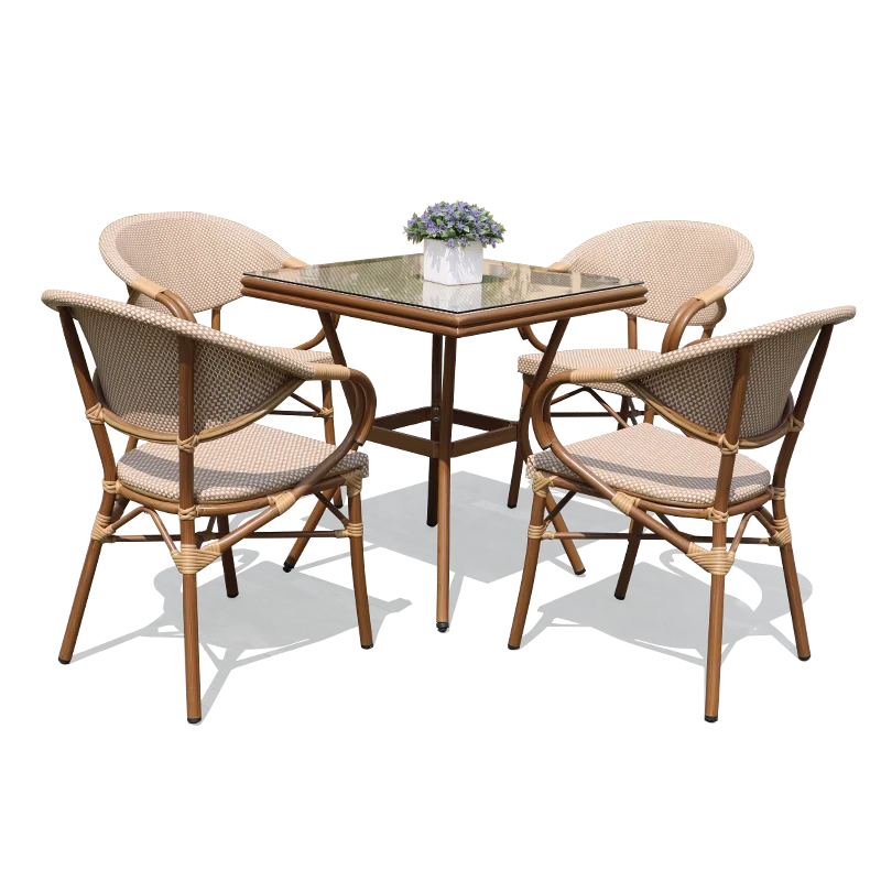 

ZL Rattan Chair Three-Piece Set Light Luxury Outdoor Terrace Bay Window Household Rattan Leisure Chair Combination