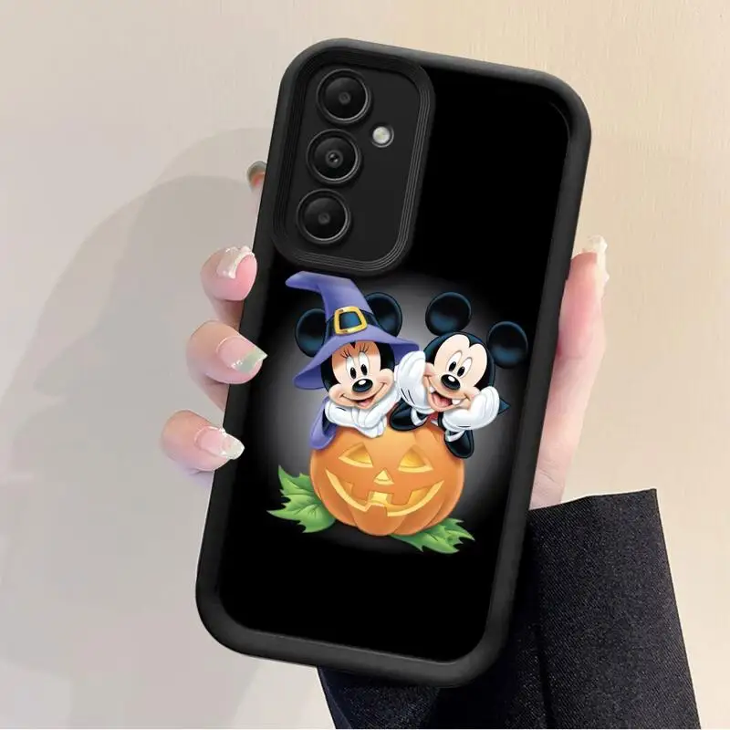 Disney Mickey Minnie Happy Halloween Liquid Phone Case for Samsung Galaxy A55 A54 A53 A52 A35 A15 A51 A14 A12 A34 A32 A71 A22