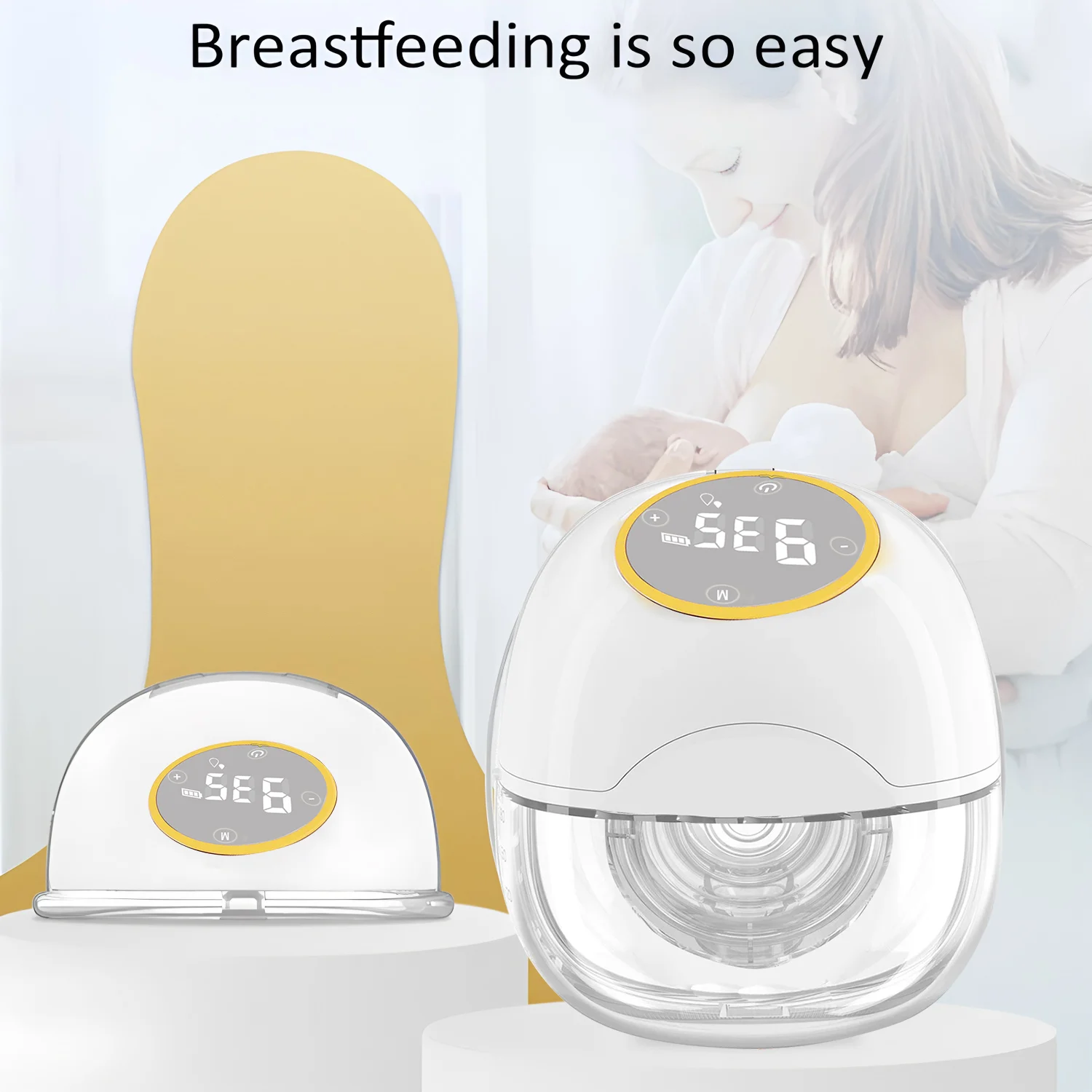 ウェアラブル電動搾乳器-3モード-9段階吸引レベル-静音設計-漏れ防止-ハンズフリー搾乳器-母乳育児用