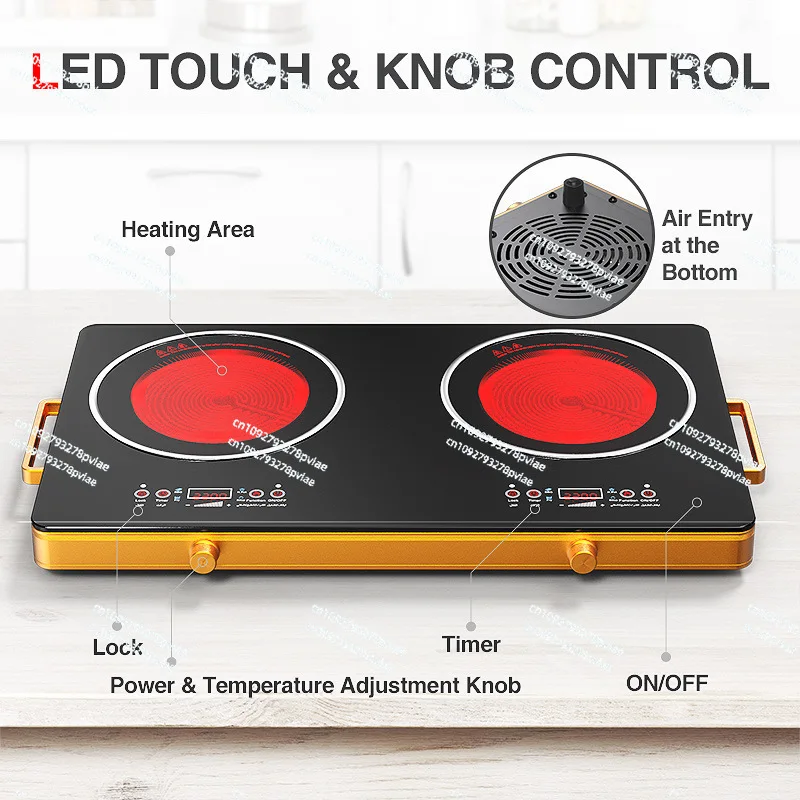 110V/220v double induction cooker multi-head electric ceramic cooker desktop multi-function electric cooker high power