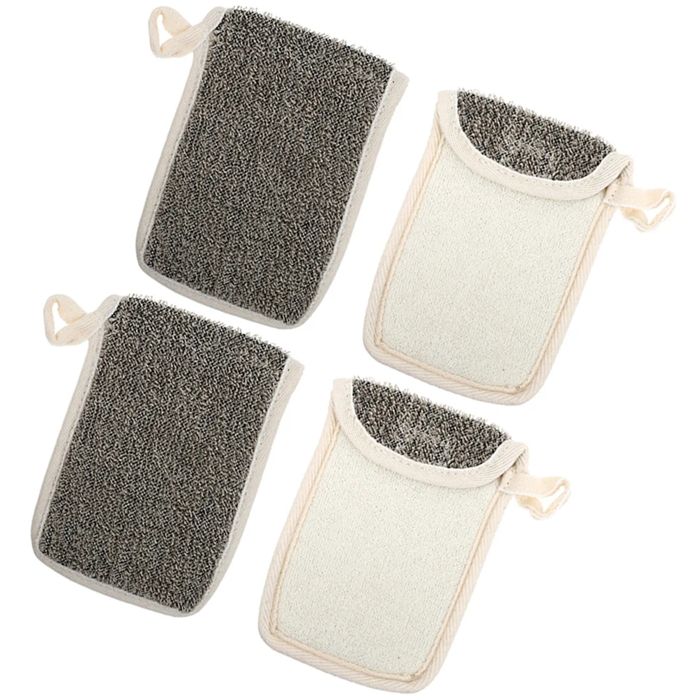 4 Pcs Soap Bag for Bath Shower Storage Homemade Bar Savers Flax Exfoliating Pouch Multi Function Portable Soap