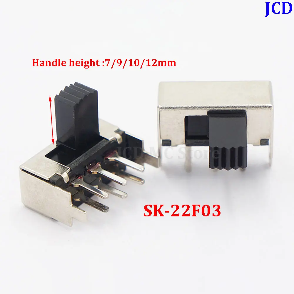 

5-100Pcs/Lot SK-22F03 Two speed toggle switch Two speed sliding switch 6-pin 2-speed horizontal power sliding switch SK22F03