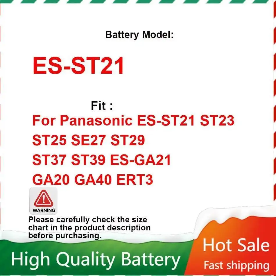 

Аккумулятор для электробритвы Panasonic ES-ST21 ST23 ST25 SE27 ST29 ST37 ST39 ES-GA21 GA20 GA40 ERT3 ES-ST21 680 мАч