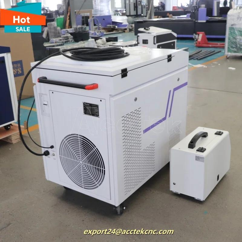 AccTek 3n1 4in1 5in1 Macchina per la pulizia della saldatrice laser a fibra con taglierina per pulitore per saldatore laser Raycus 1500w 2000w 3000w