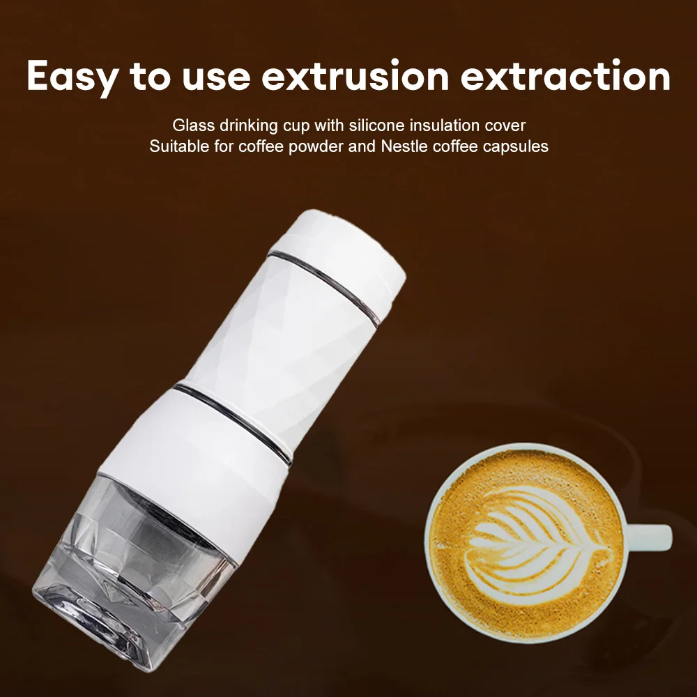 Manual Coffee Maker Espresso Machine Hand Press Capsule Ground Coffee Brewer for Travel and Picnic Fit Coffee Powder Capsule