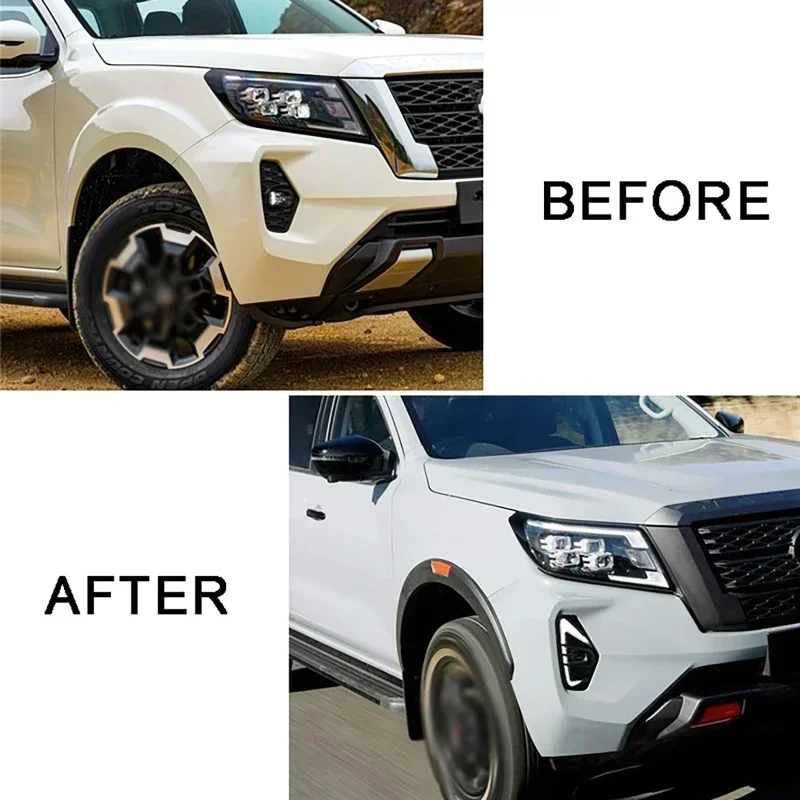 Car LED Front Fog Light Dual-Color Dynamic Daytime Running Lights Signal Lamp For Nissan Navara NP300 Frontier 2020 2021 2022