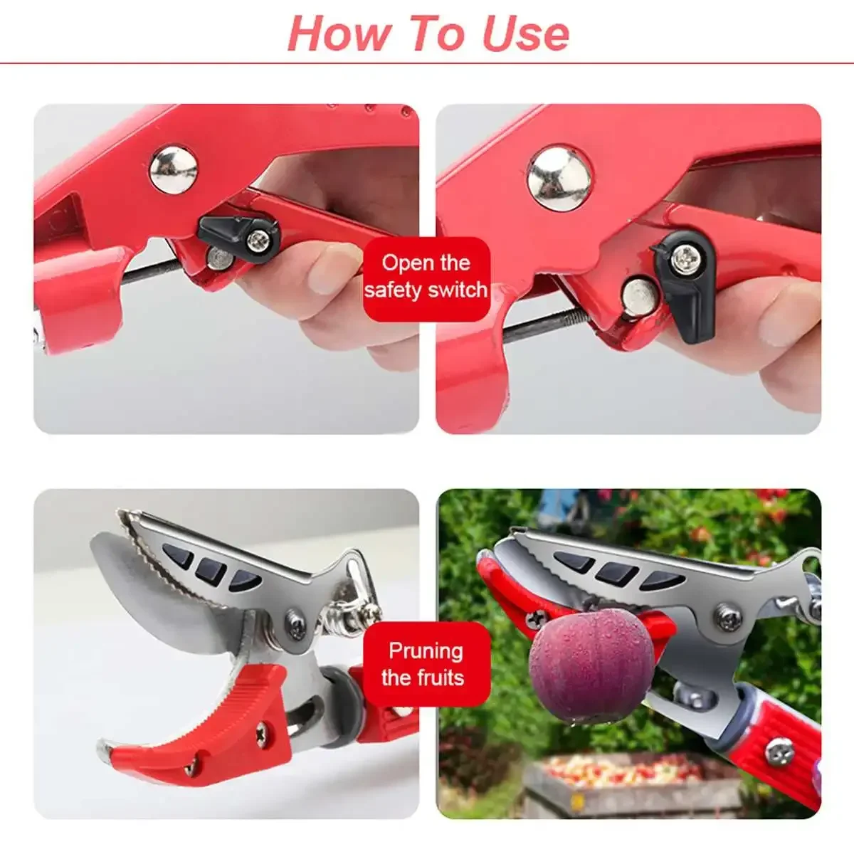 Long Grip Garden Tree Pruning Shears High Branch Pruning Tool Handle Fruit Knife Picker Pruner for Shrubs Hedges Garden Tools