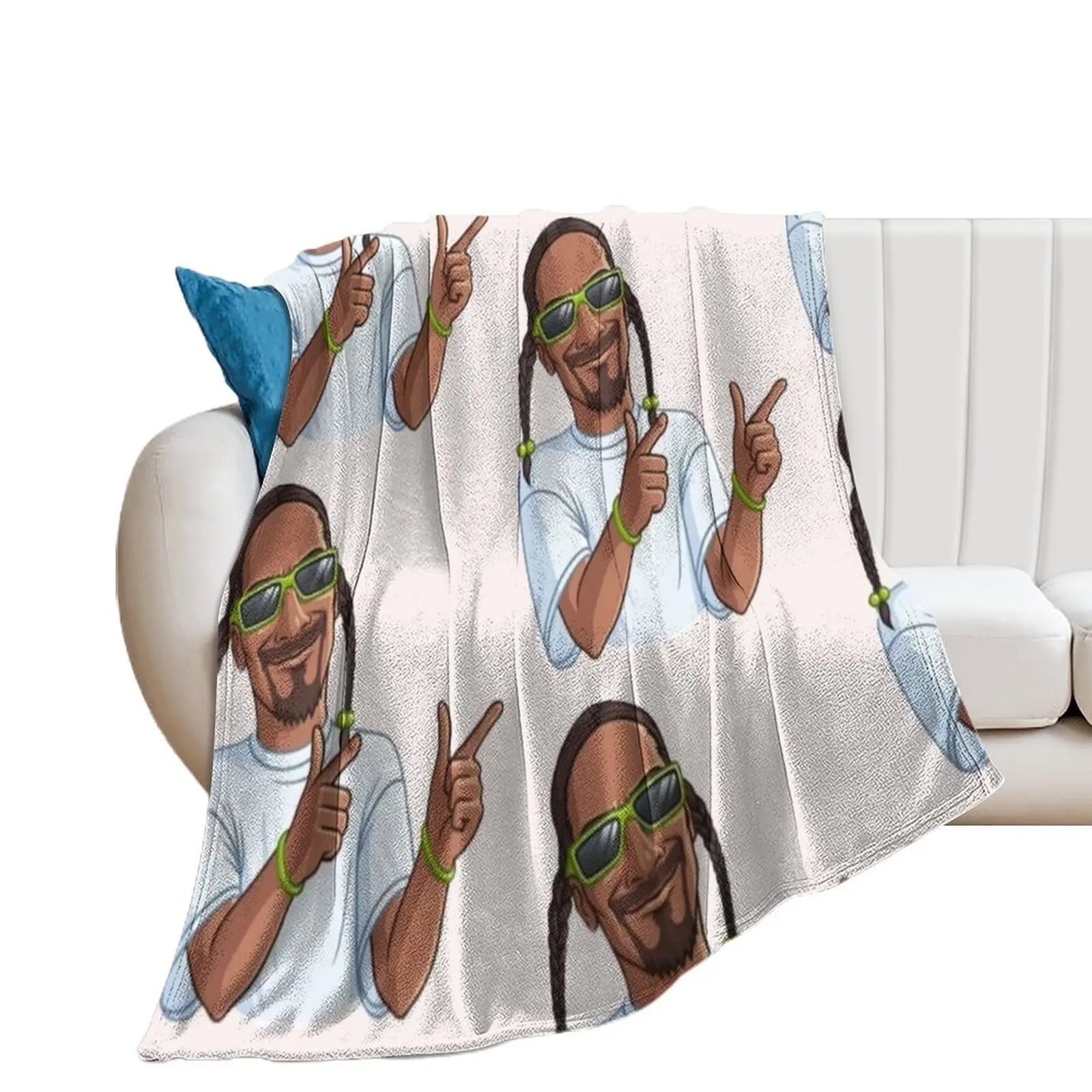 Snoop dog pose Throw Blanket Travel Flannel Fabric Cute Plaid Sofa Quilt Blankets