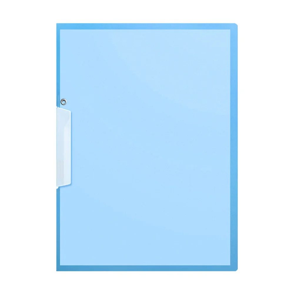 New Color Transparent Folder Side Opening Buckle A4 Information Test Paper Storage Portable Office Folder Swing Rod Clip PP File