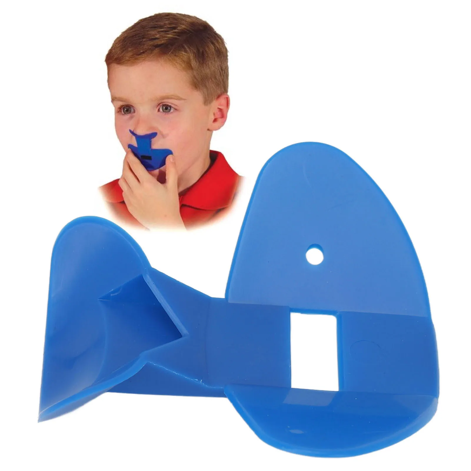 Kids Nose Flute Plastic Flute Dark Blue Nose Training Whistle for Nose Throat Controlling