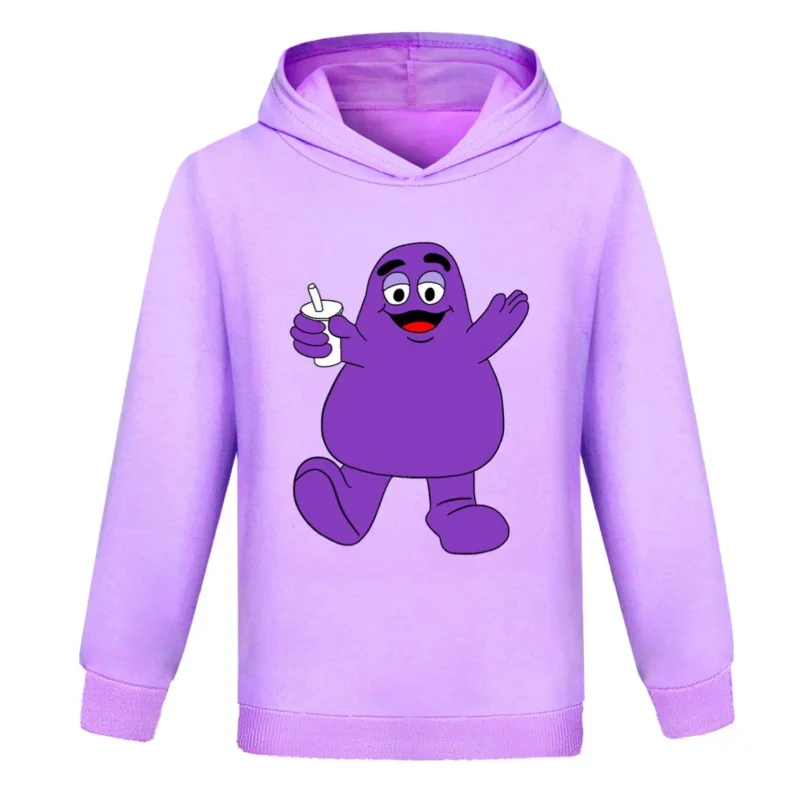 Grimace Shake Girls Clothing Sets Children Fashion Hoodies and Pant Set Kids Clothing Spring Autumn Sports Suit Tracksuit