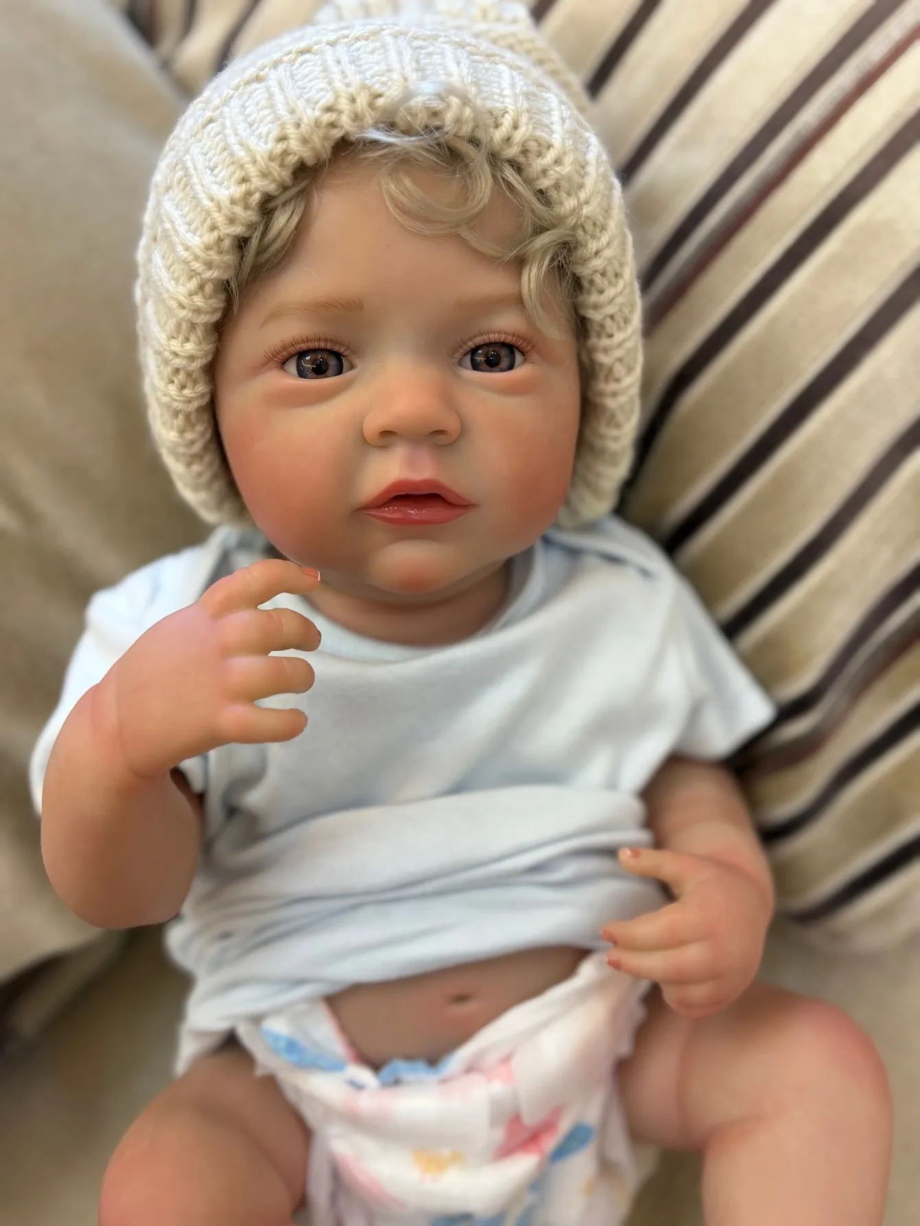 

18-дюймовая кукла Reborn Bebe с укорененными волосами для девочек, мягкая силиконовая виниловая кукла для новорожденных, подарки для детей