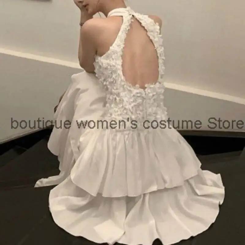 

2026 New Model Ball Gown Dress Halter Neck Waist-Cinching Backless Princess Multi-Layer Dress For Spring And Summer