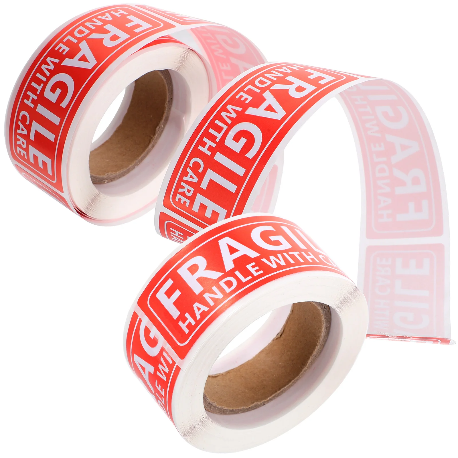 2 Rolls The Sign Stickers Tape Handle with Care Warning Fragile Shipping Red Tags Adhesive