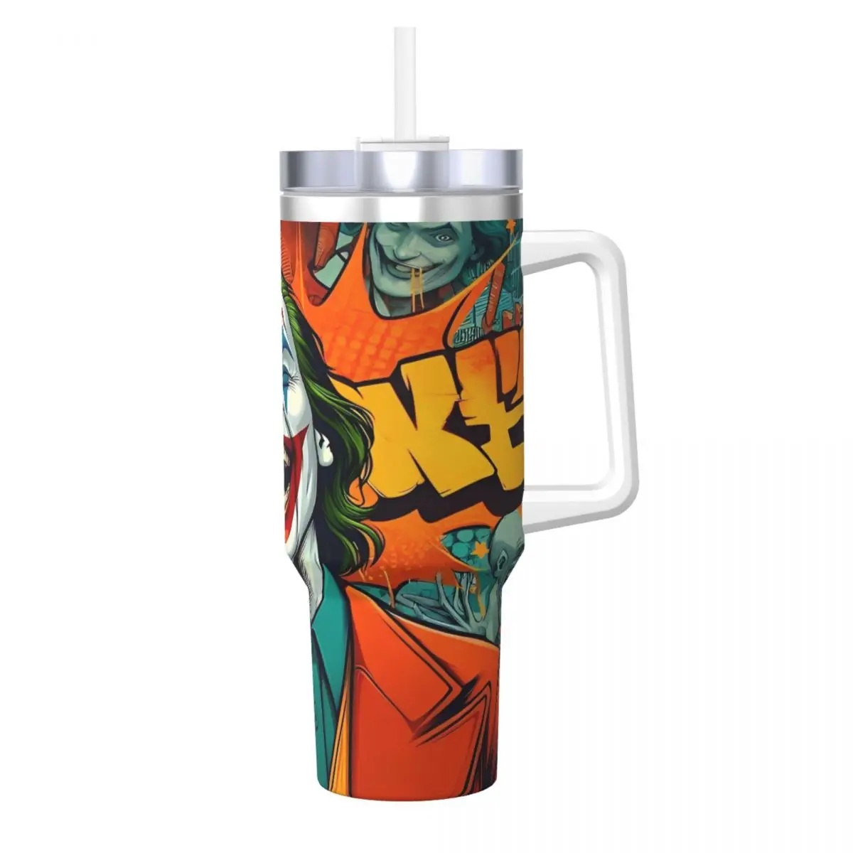 

Stainless Steel Tumbler Joker Mugs Cup With Straws cartoon Travelist Hot Drinks Water Bottle Insulated Large Thermal Mug
