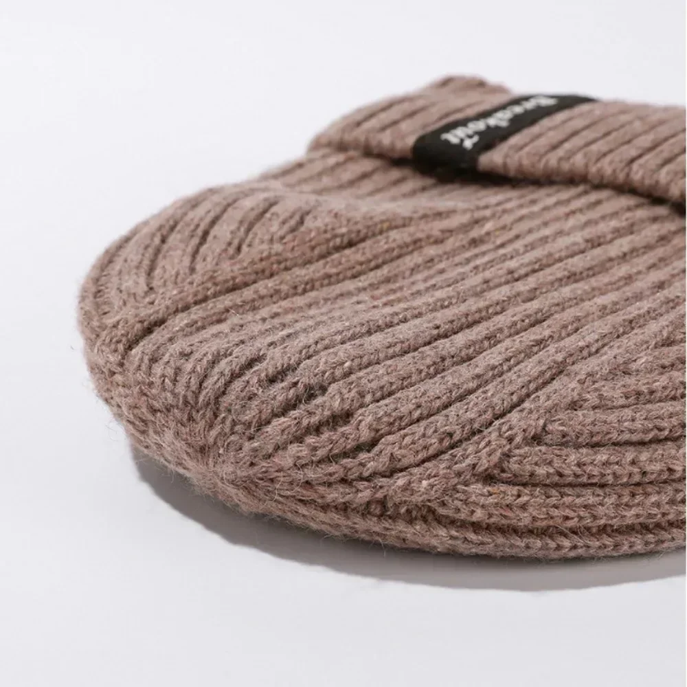 

3Pcs/Set High Quality Winter Add Fur Warm Sports Wool Beanies Hat for Men Women Baggy Skullies Hat
