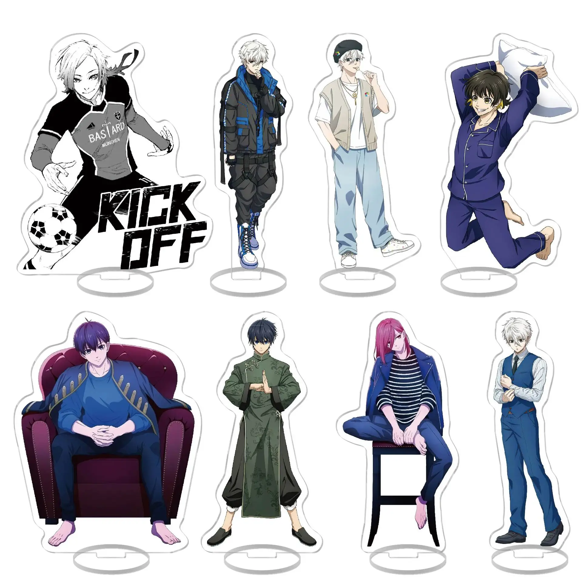 Blue Lock Isagi Yoichi Meguru Bachira Avatar Anime Acrylic Figure Display Stand Model Plate Jewelry Keychain School Cartoon