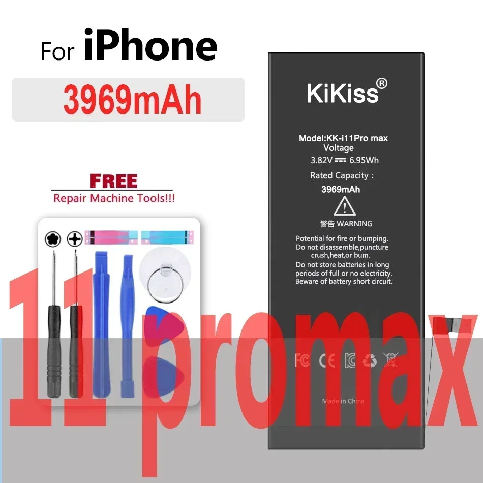 แบตเตอรี่สำรองความจุสูงสำหรับ Apple iPhone 11 PRO MAX, 7, 8, 6 plus, X, SE, 5S, 5, 5C, XR, XS, 6SP, 7P, 8P