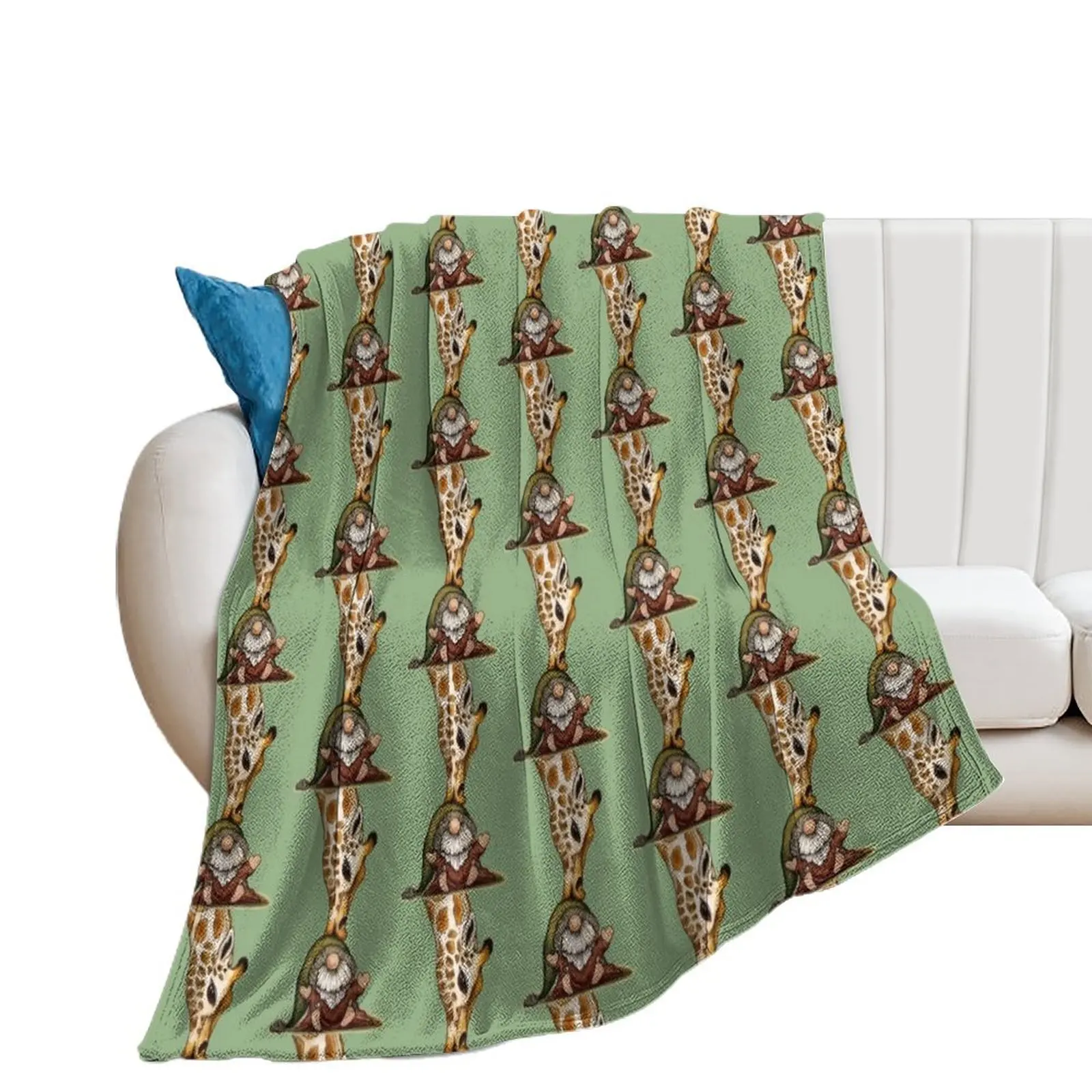 

Giraffe and Gnome Throw Blanket Luxury St Bed linens Sofa Quilt Furrys Blankets