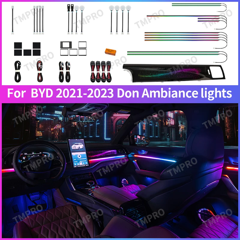 

Applicable for 2021-2023 BYD Don Car Ambient Lights Automotive Interior Decoration64 Colors LED Safety assistance systems