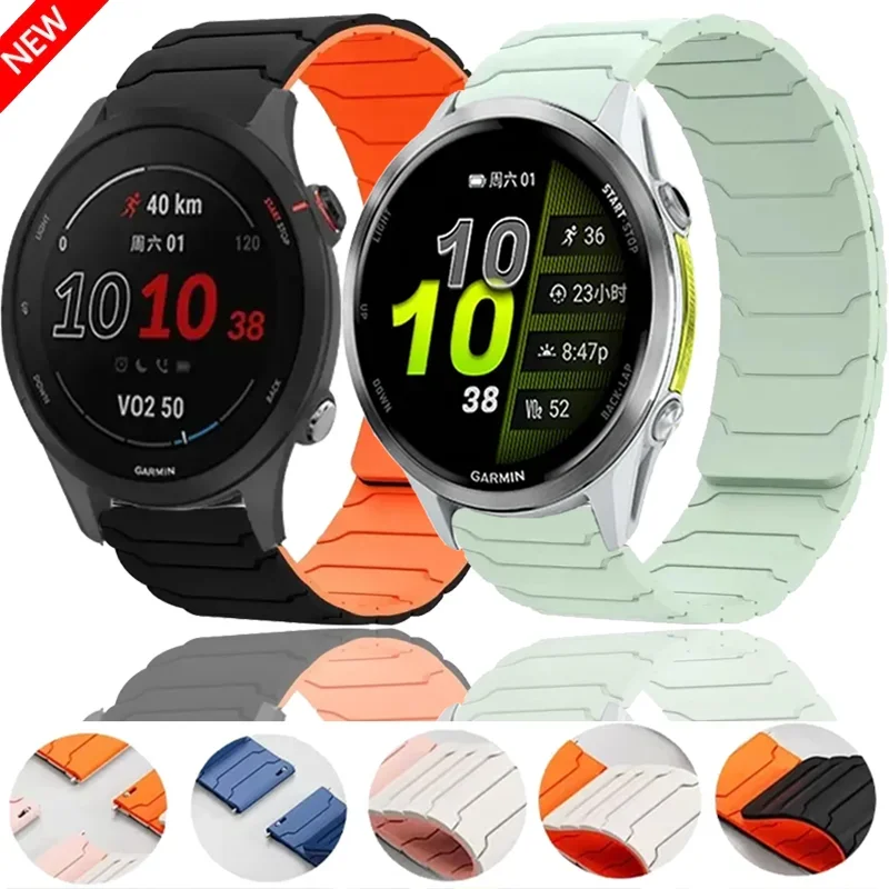 20 mm 22 mm Magnetarmband für Garmin Forerunner 970 570 55 165 965 Silikon bequemes Band Vivoactive 6 5 4/Venu 3 2/Active 6 5