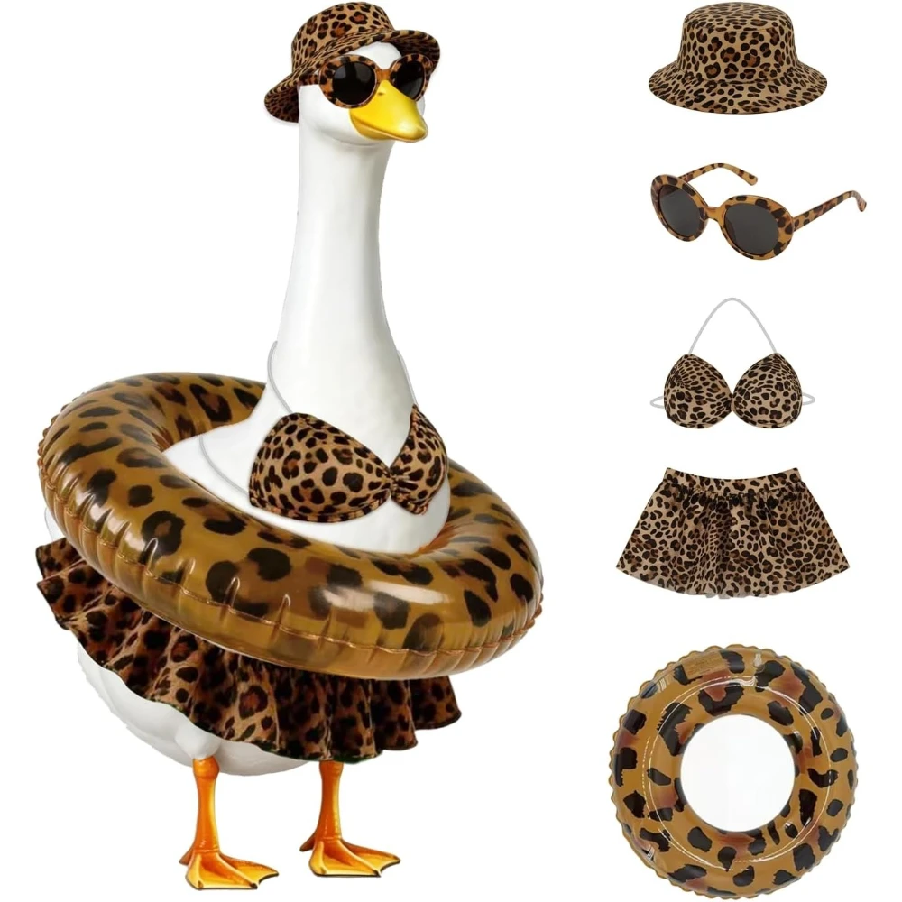 Bikini Porch Goose Outfits with Sunglasses and Swimming Tube for 23