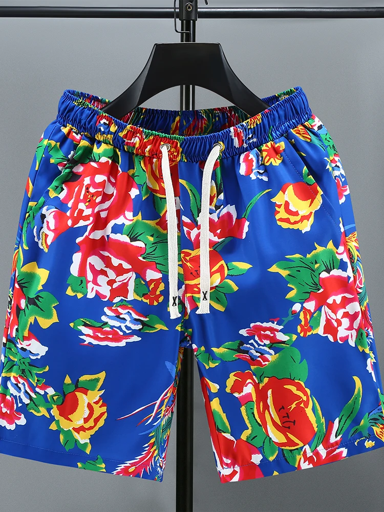 

Summer Faion ort Pants Men Women Floral Print Five-Quarter Length Casual Spor Individuatic Sweatpants Polyester Fiber