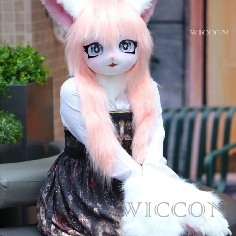 Cute Fursuit Kigurumi Headsets Furry Animal Cosplay Costumes Comiket Furries Rubbit Doll Cat Comiket Furries Doll Costumes