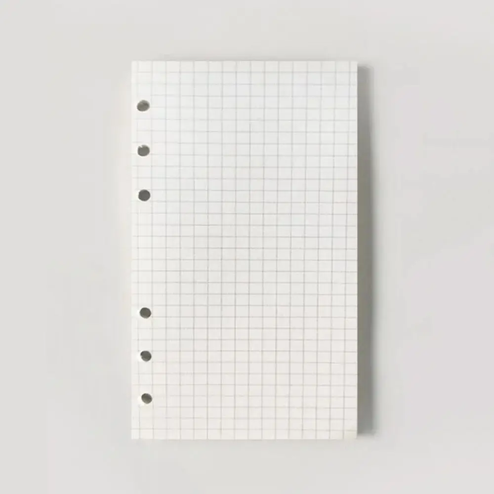 80Sheets A5 A6 A7 Loose Leaf Refill Paper 6 Hole Liner Grid Lattice Inner Refill Spiral Binder Paper Daily Monthly Weekly Agenda