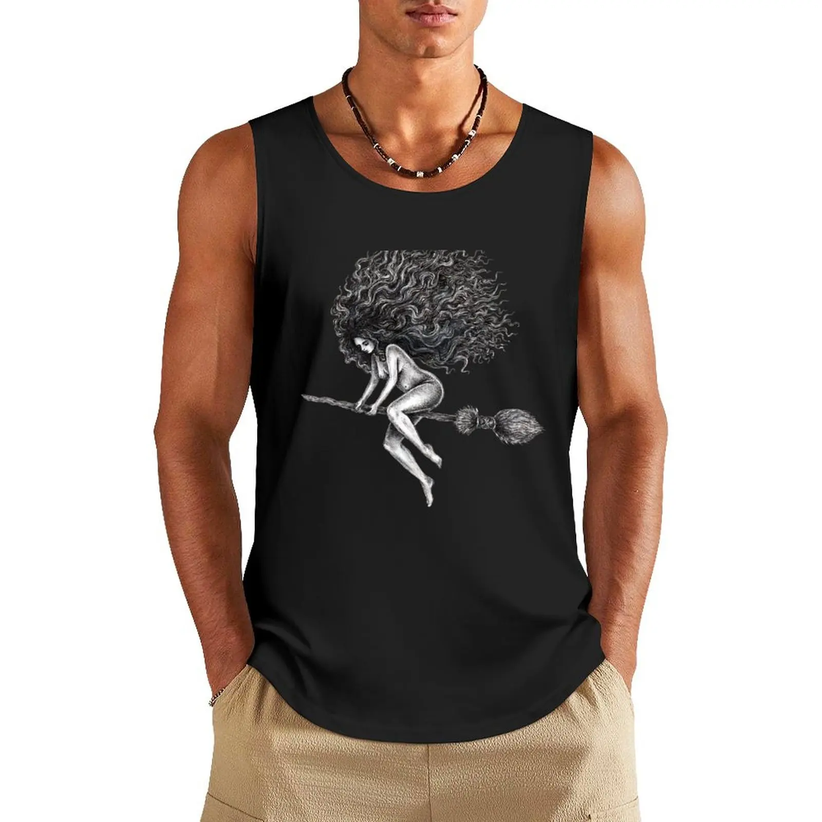 Broom Rider Tank Top training weight vest T-shirt for fitness Men's t-shirt gym training accessories