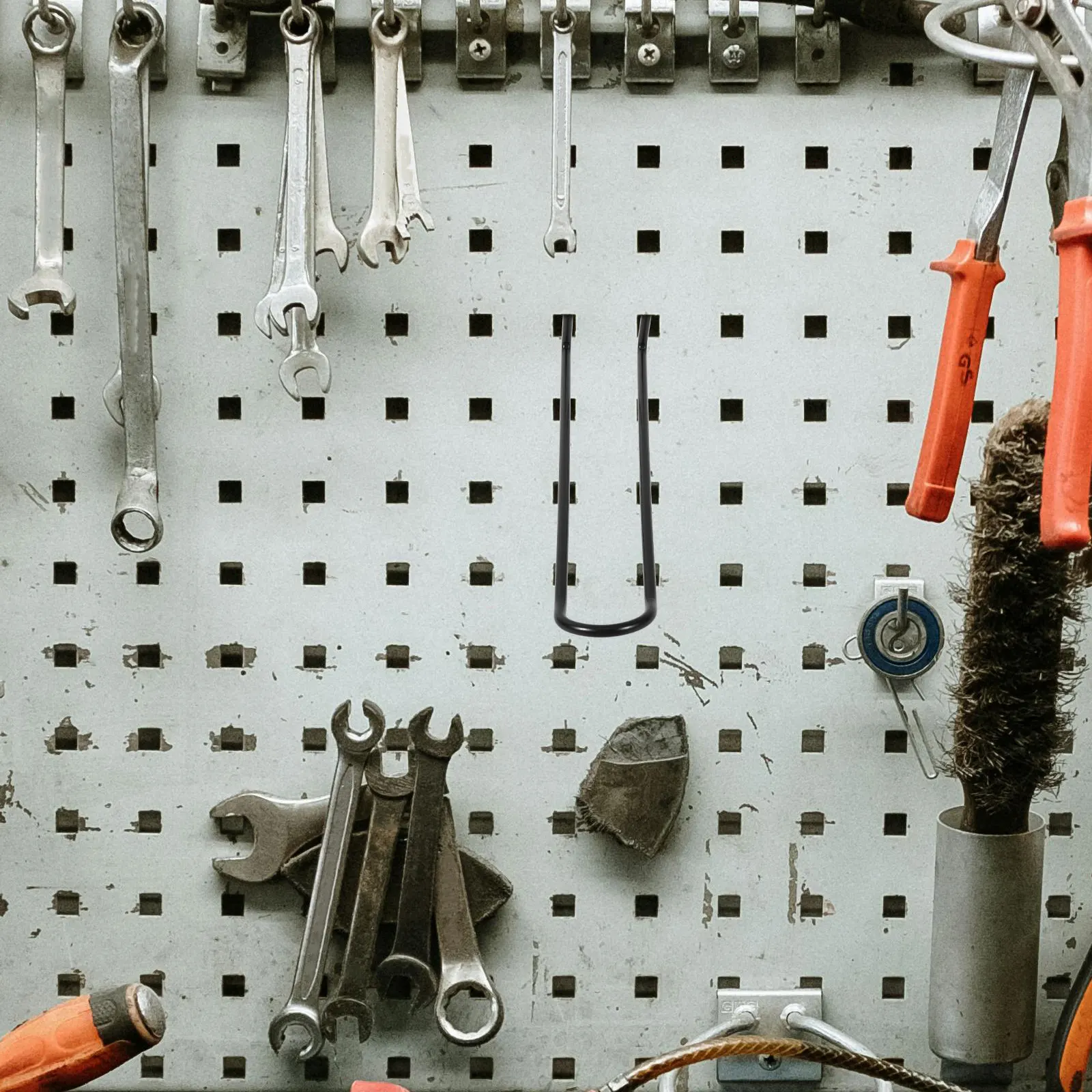 

10Pcs Double Loop Stainless Steel Pegboard Hooks Thickened Heavy Duty Tool Organizer for Garage Workshop Shop Store