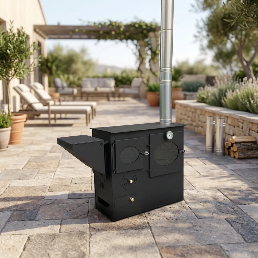 Competitive Price Steel Wood Pellet Stove with Oven Foldable for All Seasons