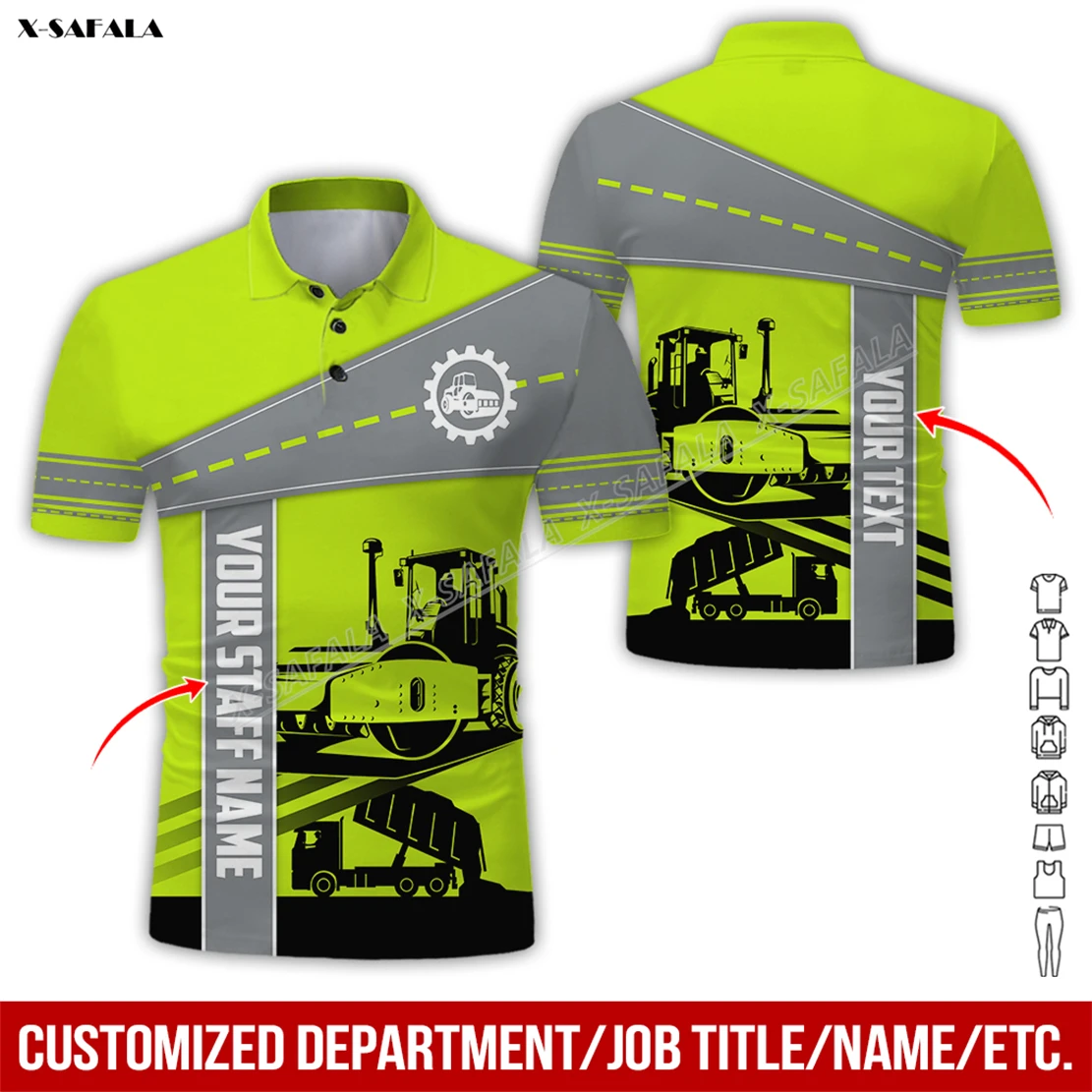 Customize Oil  Asphalter 3D Printed Reflection Men Adult Polo Shirt Short Sleeve Top Tee Breathable Uniform Workwear Safety