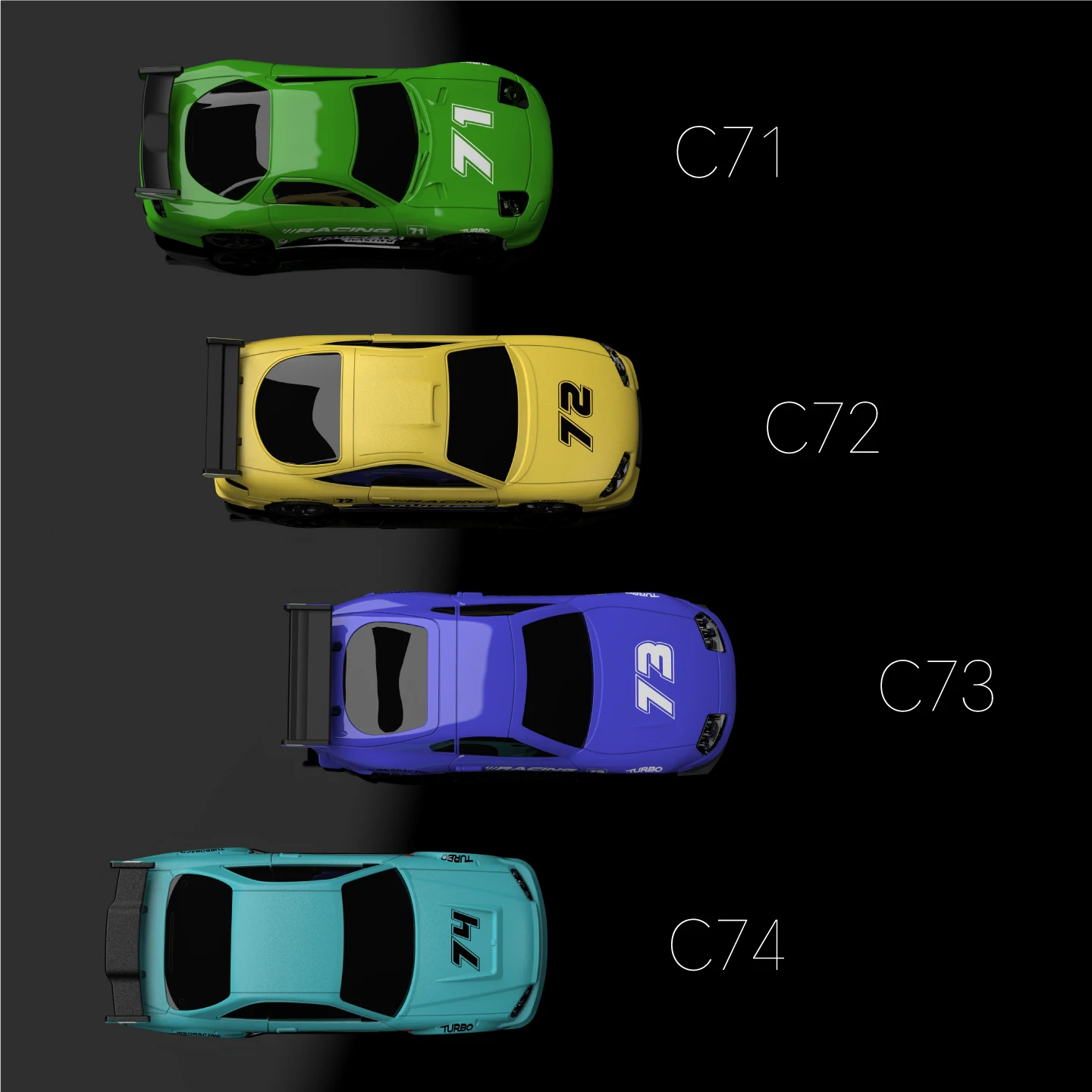 TURBO RACING 2026 New Year Limited Edition Set 1/76 Mini Remote Control Car C71/C72/C73/C74 Drift Racing Vehicle RTR