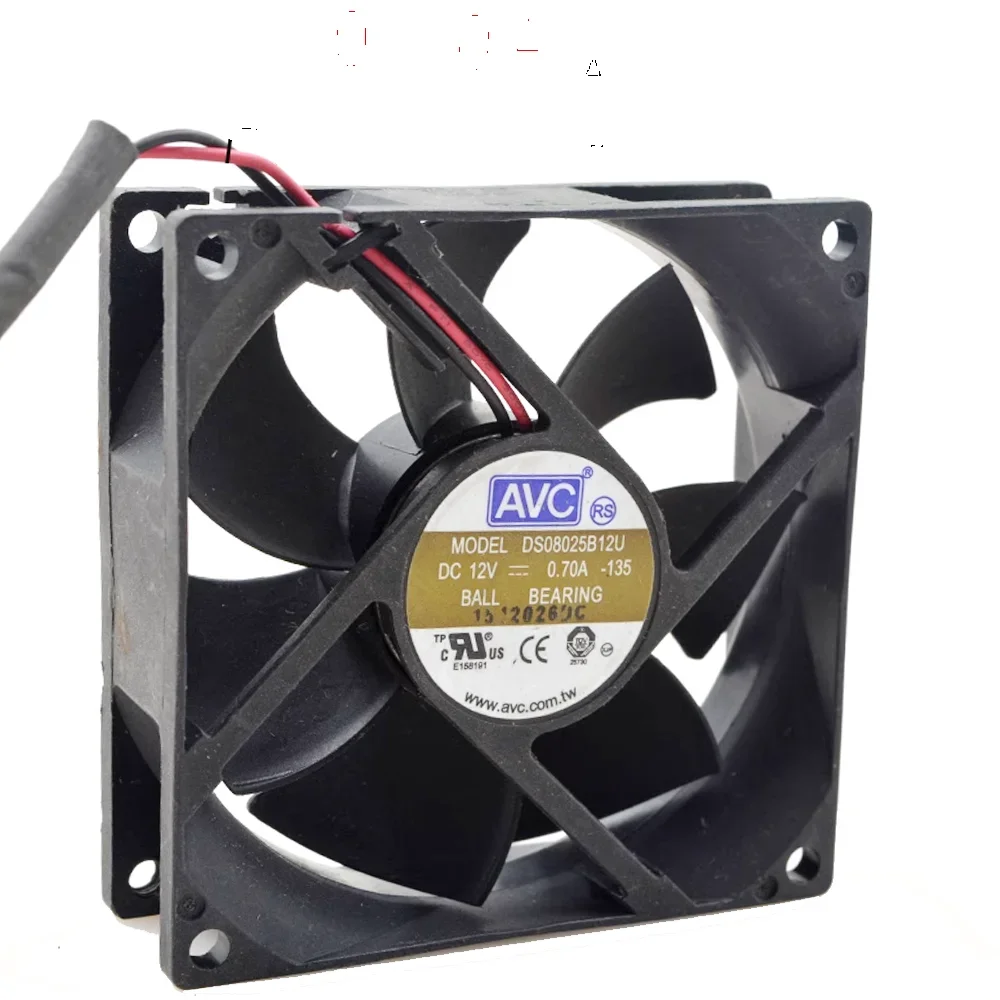 

New 80*80*25MM 8CM 80mm DS08025B12U 12V 0.70A double ball-bearing computer cooling fan for AVC