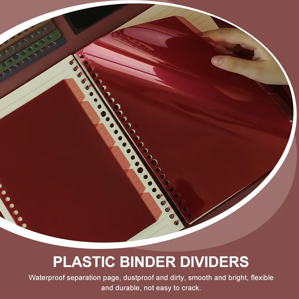 

5pcs B5 Plastic Binder Dividers Waterproof Dustproof Notebook Tabs for Loose Leaf Markers Separation Pages Flexible
