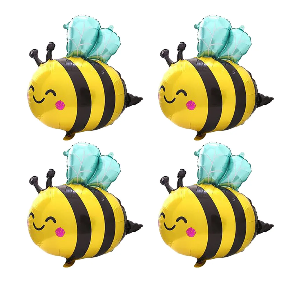 Bienenfolienballons für Kinder, niedliche Cartoon-Tierballons, Dschungel-Safari-Themenbedarf, Geburtstagsparty-Dekorationen, 4 Stück – Detail 1