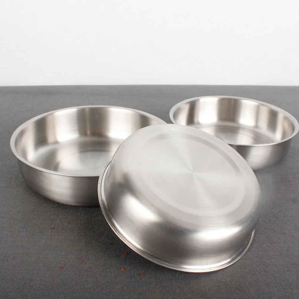 

Stainless Steel Round Plate Multipurpose Food Serving Plate For Home Restaurant Use Rice Soup Dumpling Fruit Container