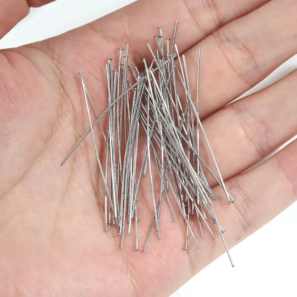 50pcs Flat Head Pins Headpins For Jewelry Findings Making DIY Supplies DIY Jewelry Making Handmade Accessories