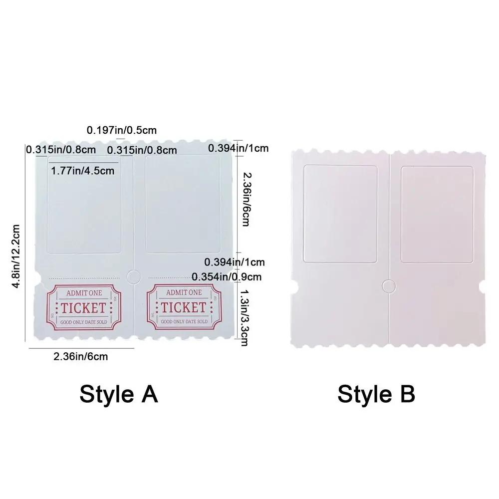 20Pcs Paper Film Ticket Root Bookmark Collectible DIY Scrapbooking Slideshow Transparent Card Peripheral Blank Ticket Root Frame