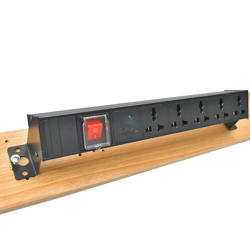 Portable desktop PDU Power Strip Surge protection power board Aluminum Box 1-10AC 10A universal socket output 2M/3M extension