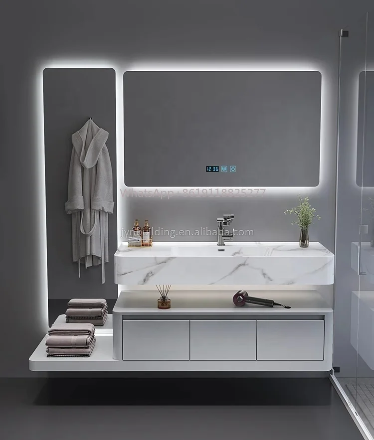 

washbasin Bathroom Vanities with Full body mirror Apartment Villa Luxury intelligent Waterproof bathroom cabinet combination